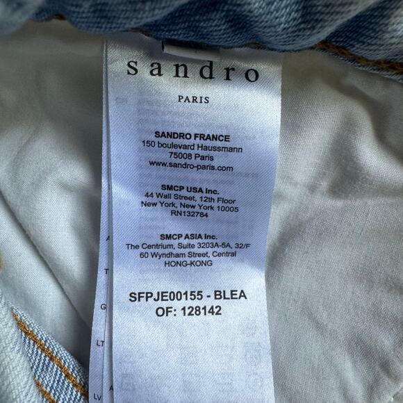 SANDRO Snow Washed Jeans Ankle Jeans Size FR 36 or US 2-4 - Picture 12 of 12